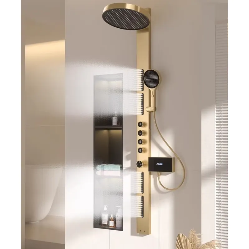 Spa & Wellness Paradies Braunschweig - Brass Rainfall Shower Panel Set Digital